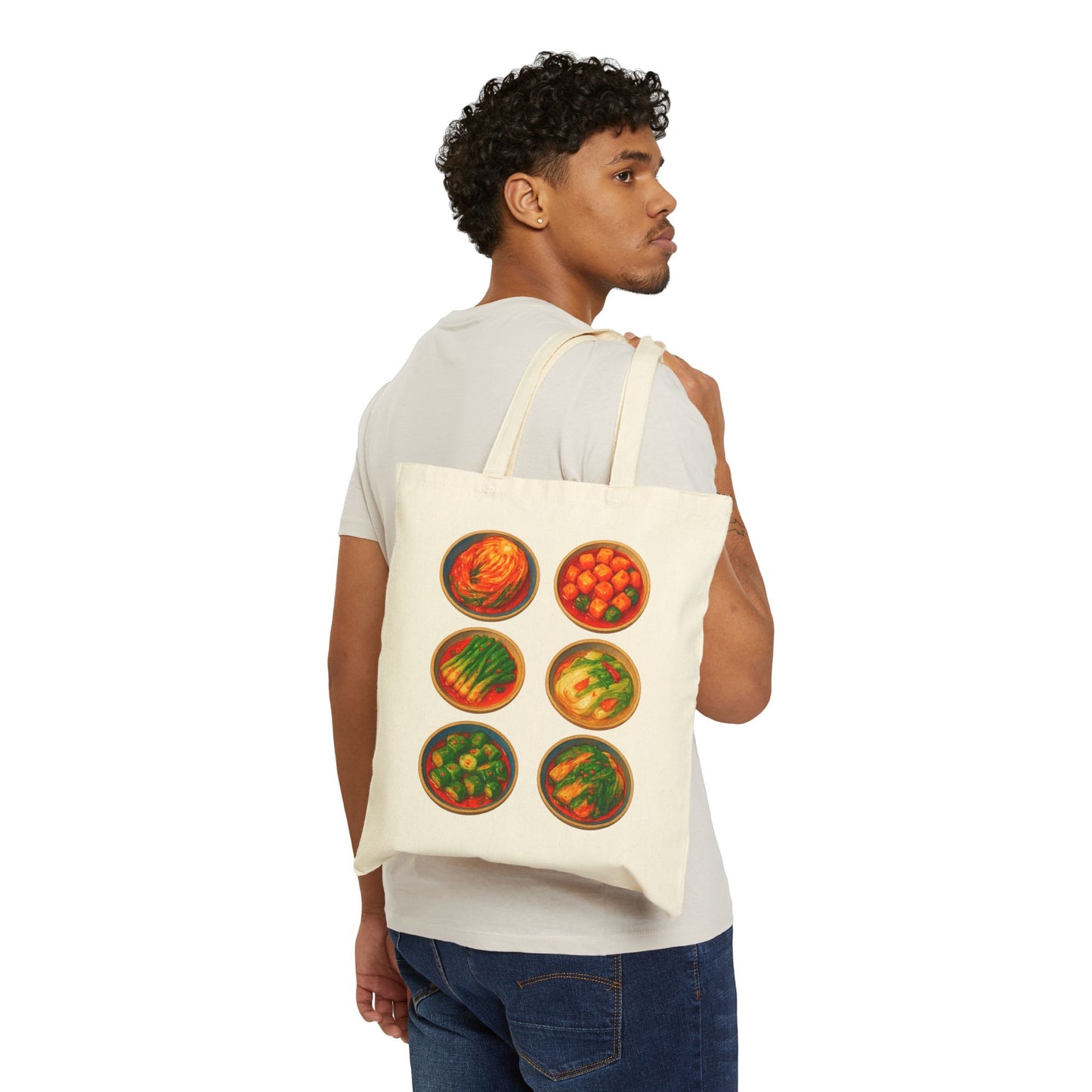 Korean Kimchi Cotton Canvas Tote Bag, Grocery Bag, Eco-Friendly Bag, Gift for Chefs, Market Day Tote, Kitchen Decor