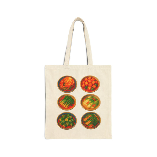 Korean Kimchi Cotton Canvas Tote Bag, Grocery Bag, Eco-Friendly Bag, Gift for Chefs, Market Day Tote, Kitchen Decor